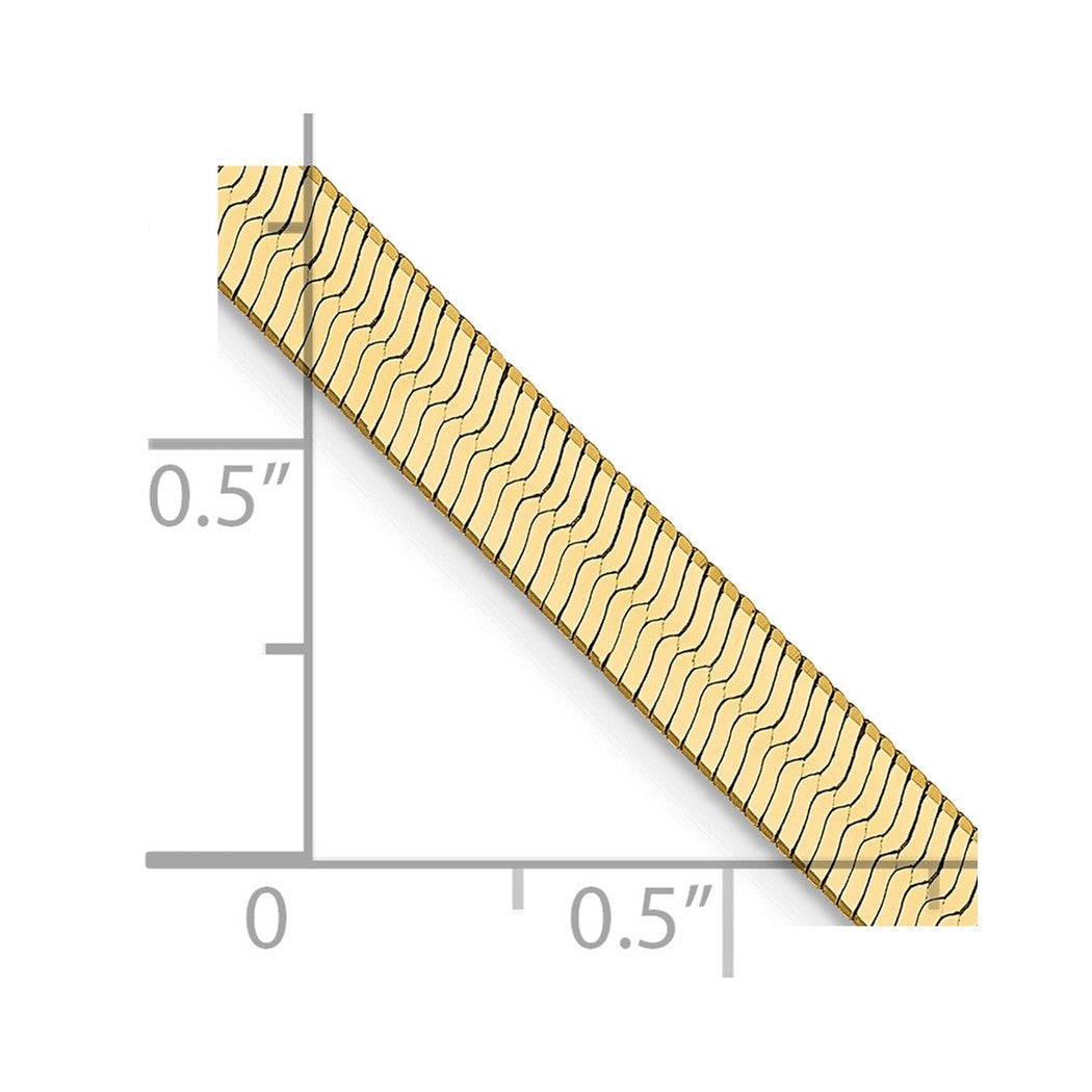 14 Karat Yellow Gold Herringbone Chain Bracelet V206