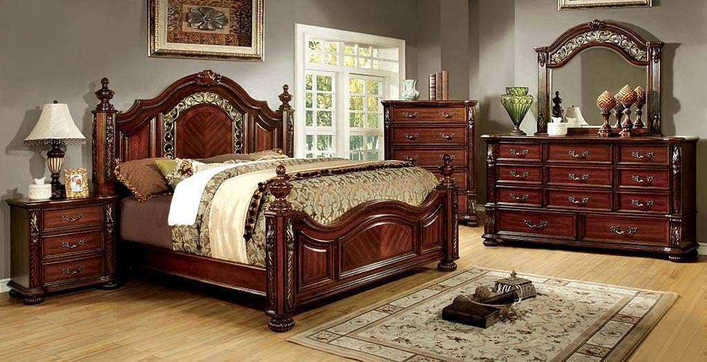 Brown Cherry Traditional Nightstand E39144