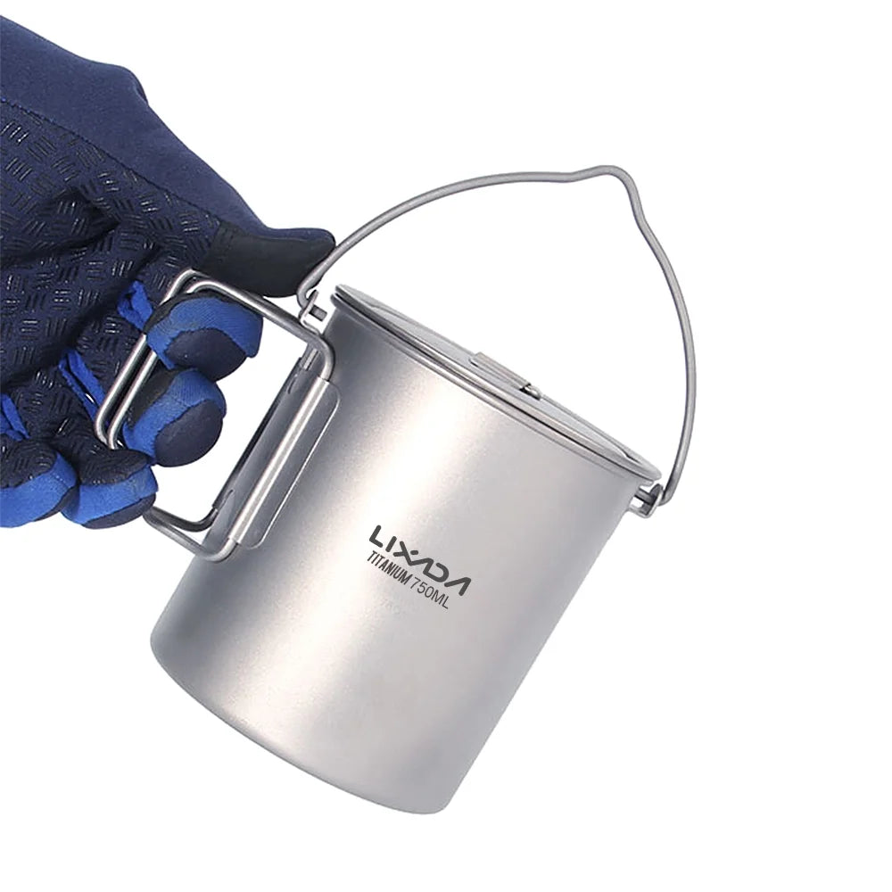 Titanium Cup with Lid and Handle 750ml/900ml/1100ml Z58093