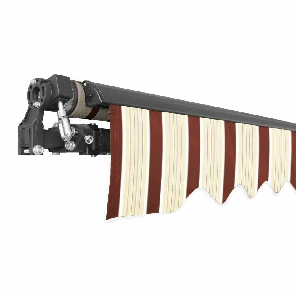 Black Frame Retractable Patio Canopy Awning 13 x 10 ft Multi Red R900116