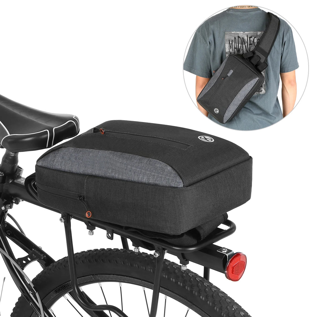 2-in-1 Trunk Bag Chest Sling Pack Bag Cycling Bike Rear Rack Carrier Bag Pannier U228