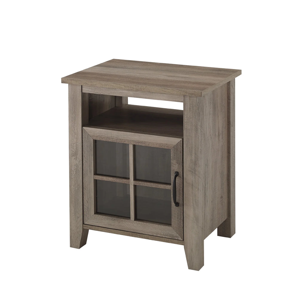Grey Wash Glass Door Accent Table W22538