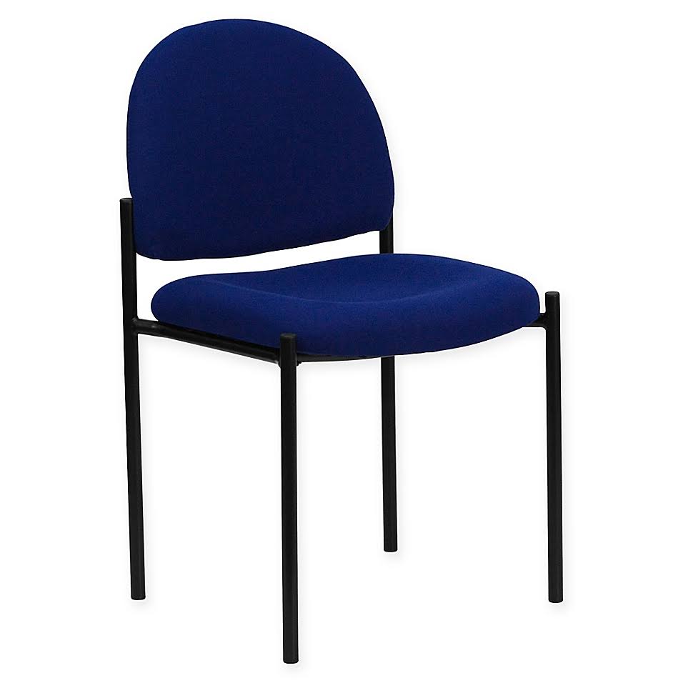 Contoured Upholstered Stacking Chair in Navy O3112