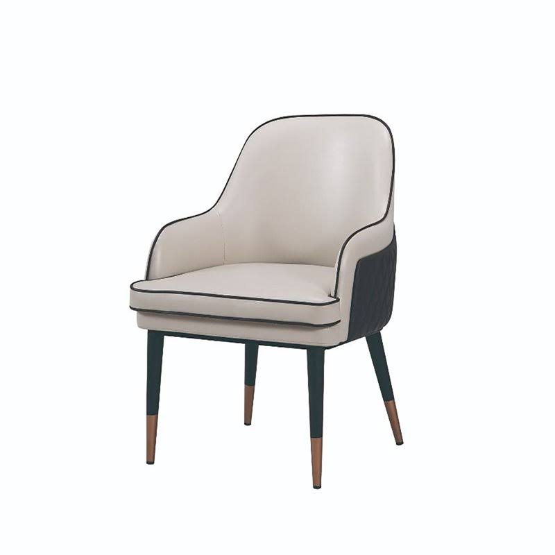 Faux Leather Dining Arm Chair in Light Gray V28425