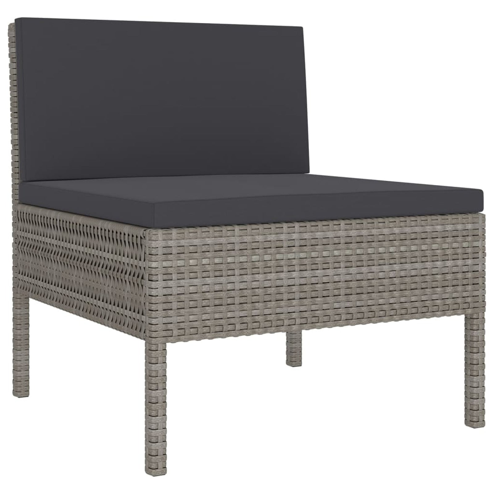 9 Piece Gray Poly Rattan Outdoor Sectional Sofa Set with Coffee Table E904088