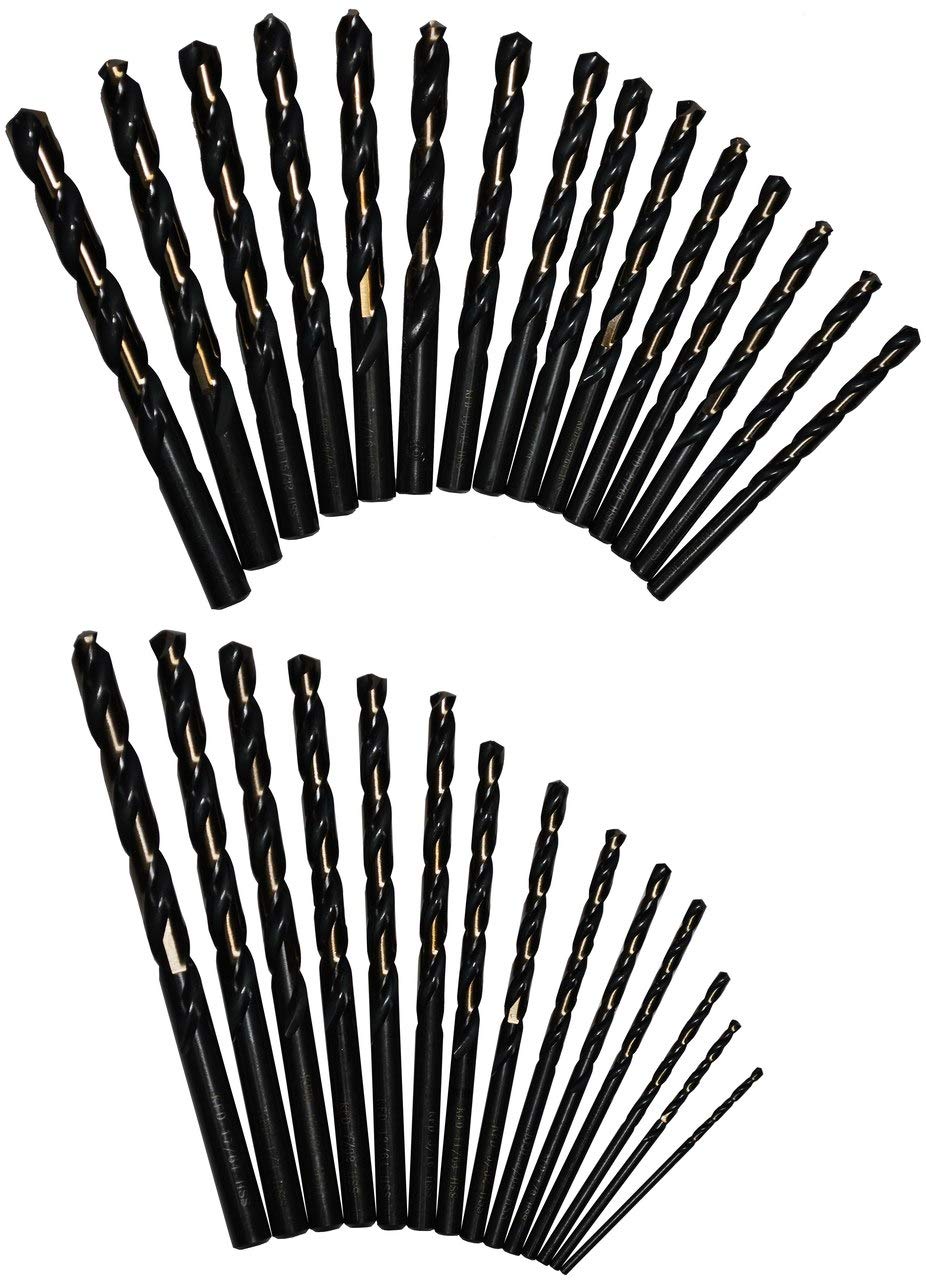29 Piece Heavy Duty High Speed Steel Drill Bit Set with Black and Gold Finish W3401