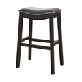 30-Inch Gray Fabric Saddle Seat Bar Stool with Solid Wood Frame G971977
