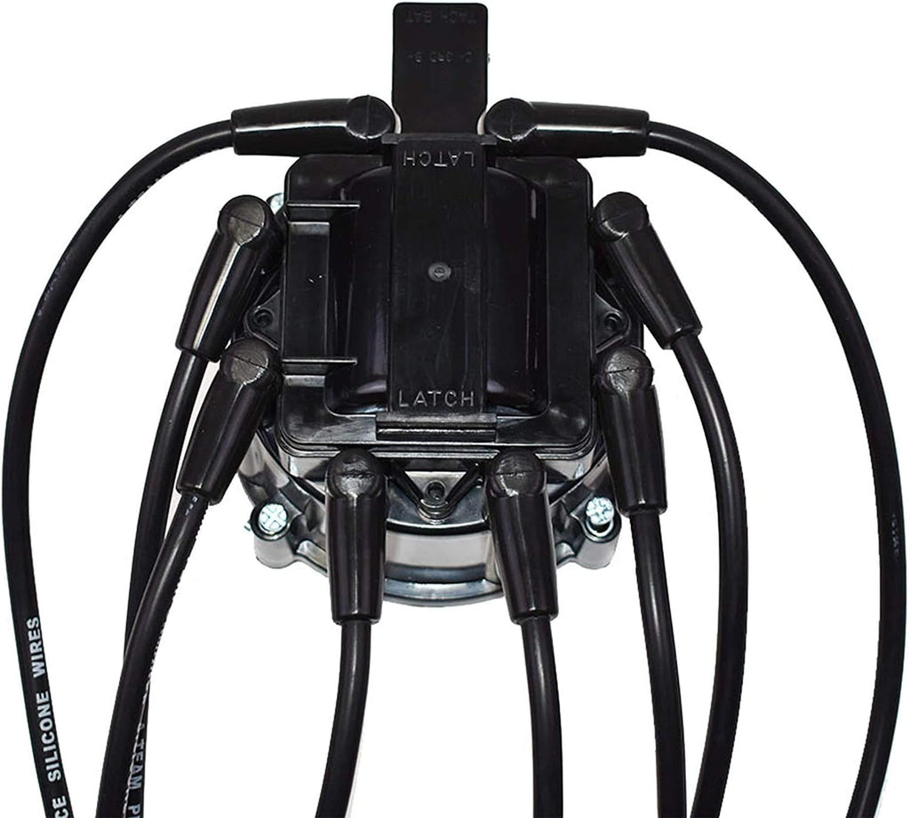 Black 8.0mm Spark Plug Wires Distributor Coil for Chevy Corvette SBC J7793