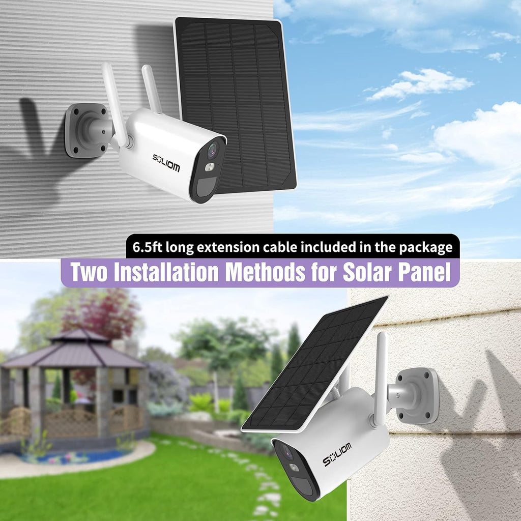 Solar Security Camera Outdoor Wireless Battery Powered 1080p with Spotlight Color Night Vision Two-Way Talk Siren Alarm Motion Detection Y119