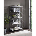 White Printed Faux Marble Bookcase P86899