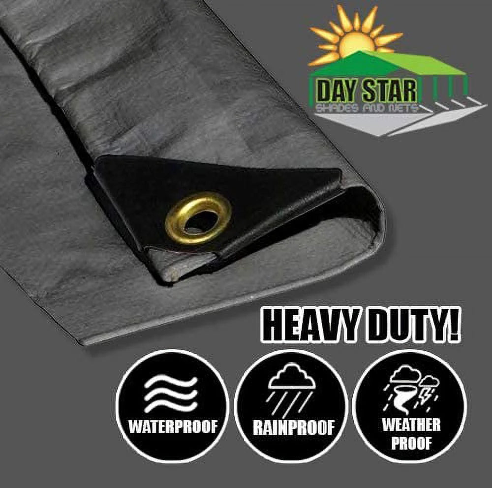 16'X24' Extra Heavy Duty 12 mil Silver Tarp 3 Ply Coated Reinforced Canopy 6 oz 3 Layer E71012