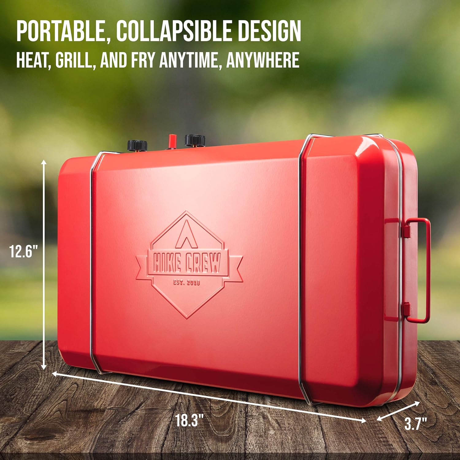 Portable Double Propane Burner Camping Stove with Carrying Handle L6135