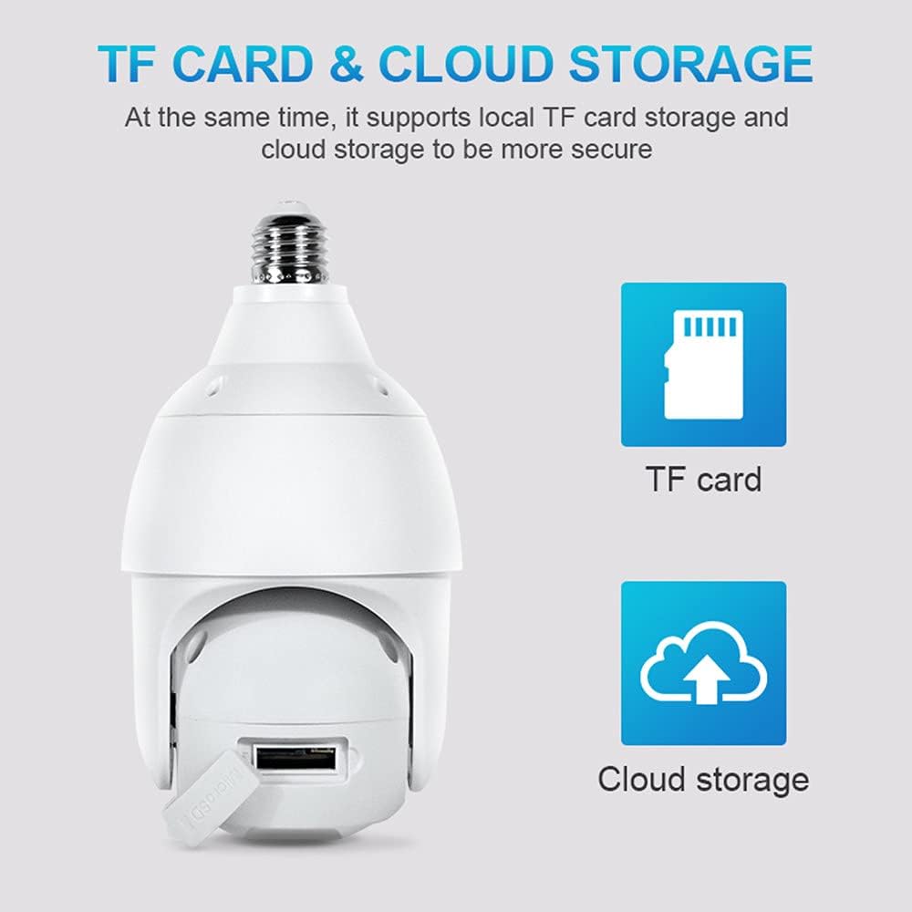 2K 3.0MP Wireless PTZ Security Camera with E27 Bulb Connector, Pack of 2 H325014