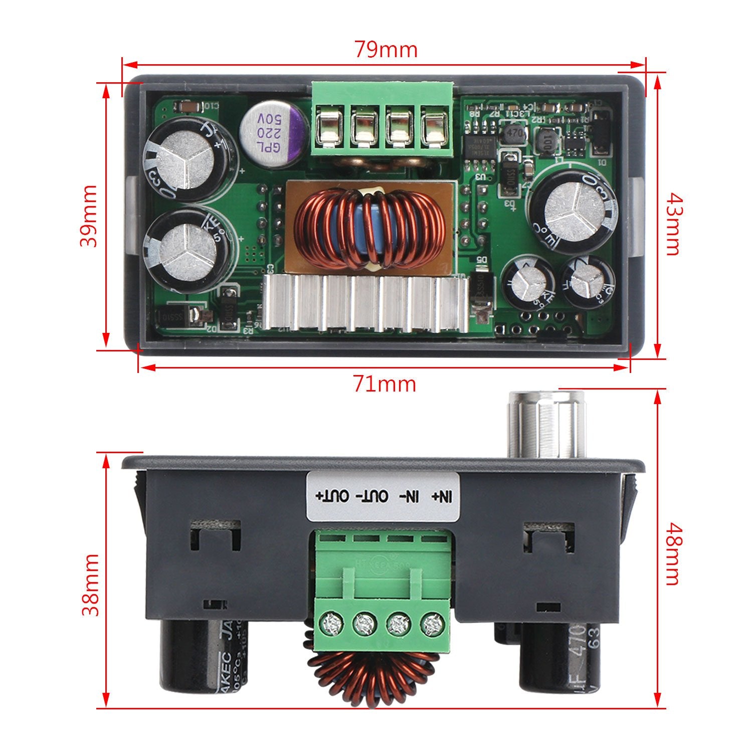 DC 6-55V to 0-50V 5A Buck Voltage Regulator LCD Display Pack of 2 N513090