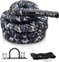 Battle Exercise Training Rope with Camo Protective Cover & Anchor Strap Kit, Poly Dacron 1.5 Inch Diameter 30ft 40ft C440466