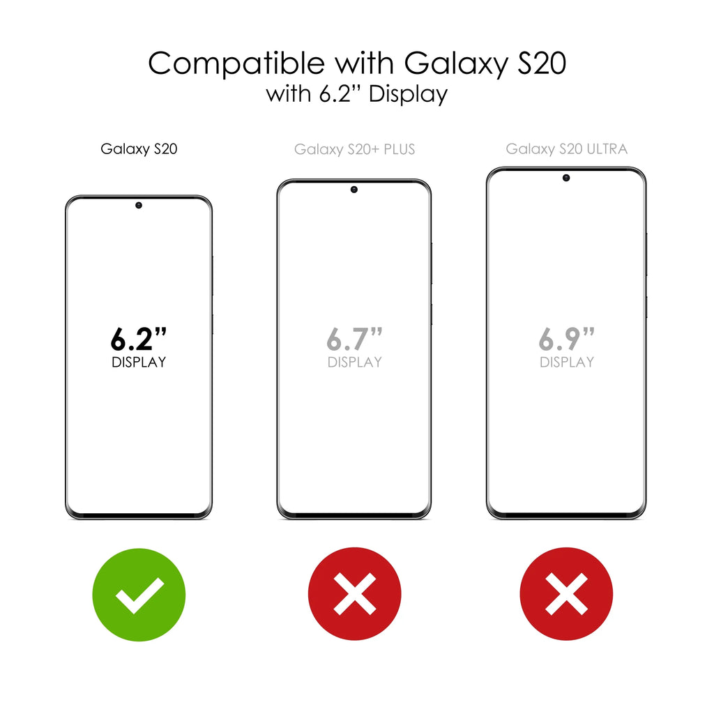 Clear Shockproof Hybrid Case for Galaxy S20 with TPU Bumper Acrylic Back Tempered Glass Screen Protector R394398