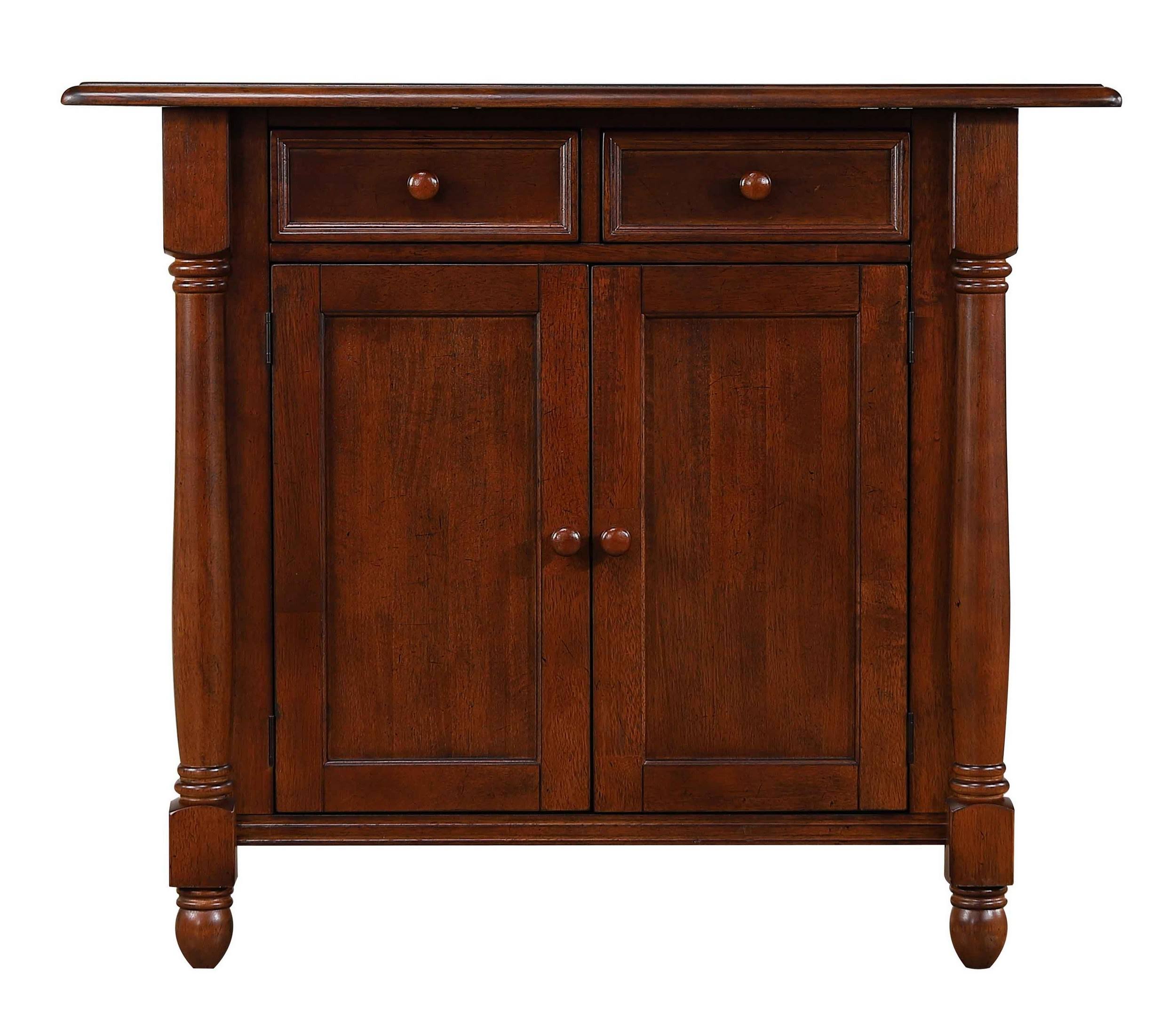 Drop Leaf Kitchen Island with Drawers and Cabinet F320