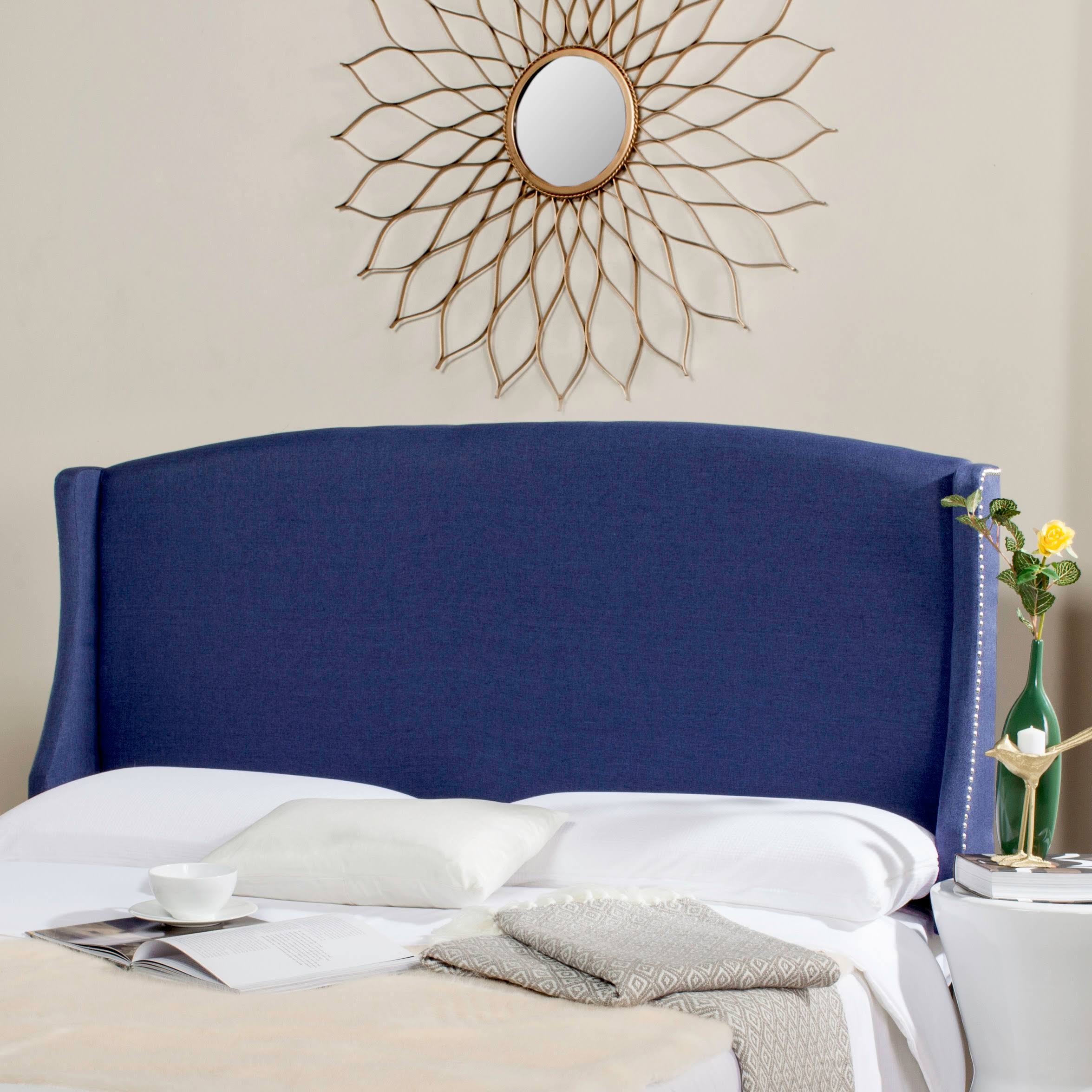 Navy Linen Headboard (Queen) Z5218