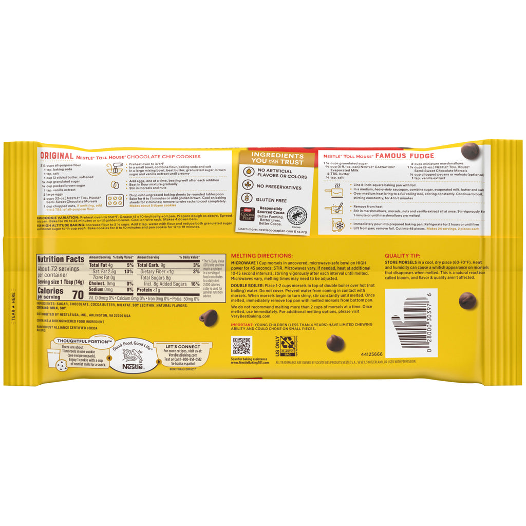 Semi Sweet Chocolate Baking Chips, 36 oz Bag K509