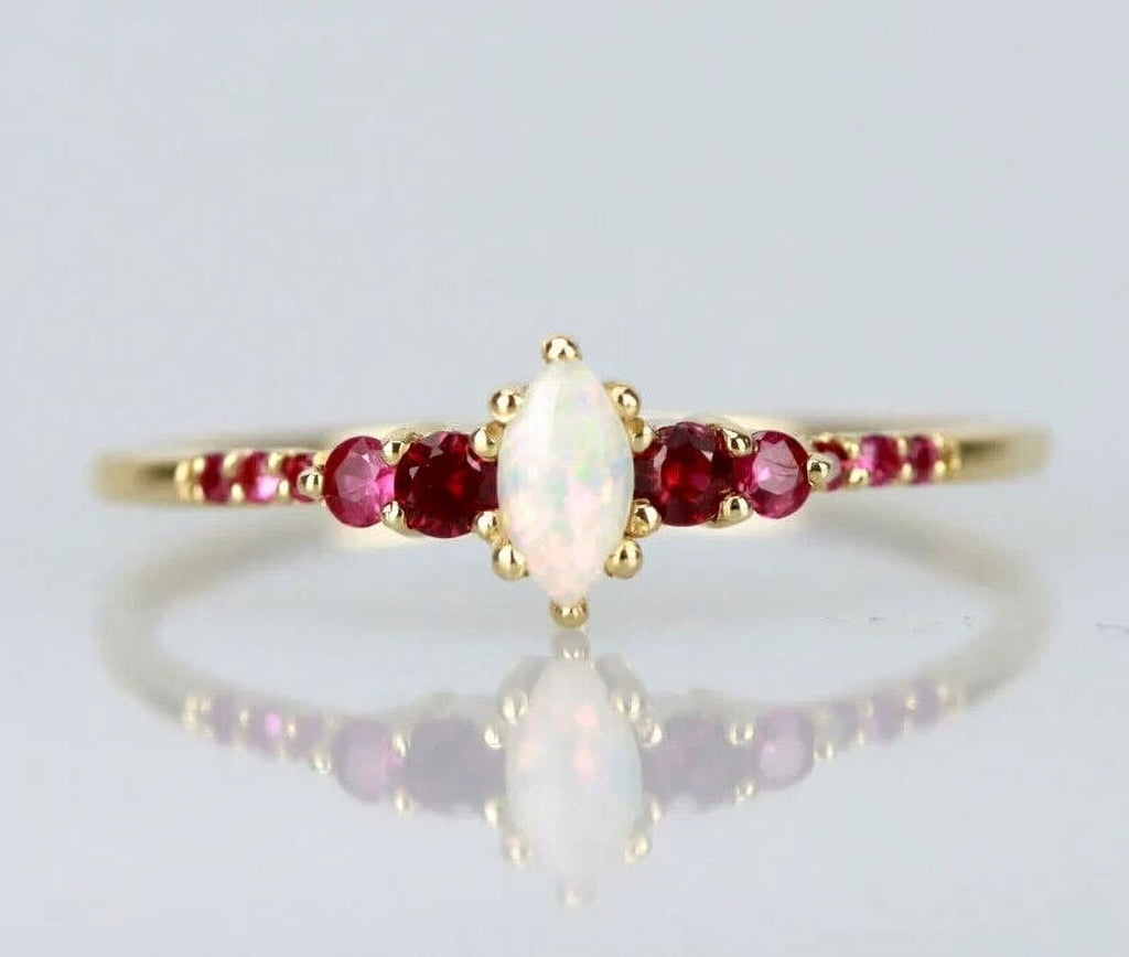 Marquise Opal Wedding Ring H20493