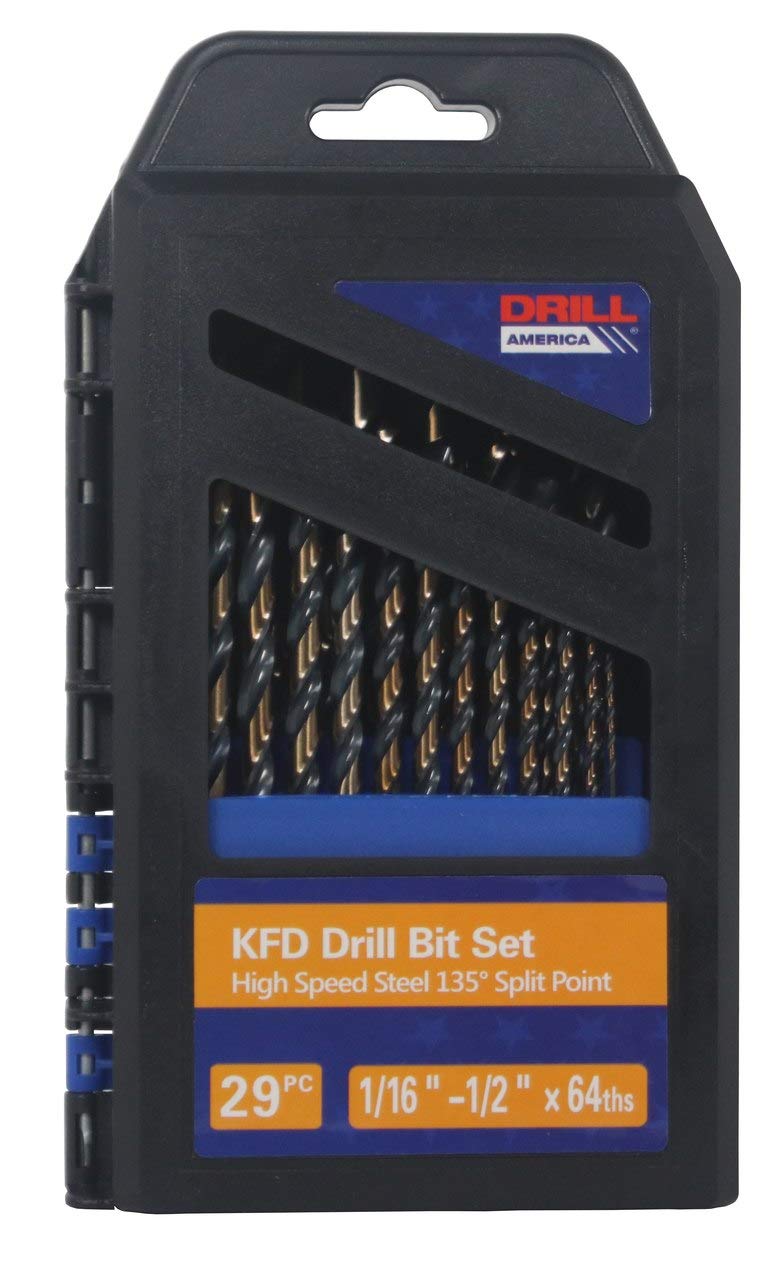 29 Piece Heavy Duty High Speed Steel Drill Bit Set with Black and Gold Finish W3401