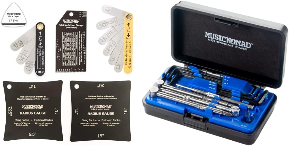 Precision 6 pc. Guitar Setup Gauge Tool Set with Instructional Booklet and Storage Case, Pack of 2 K10789