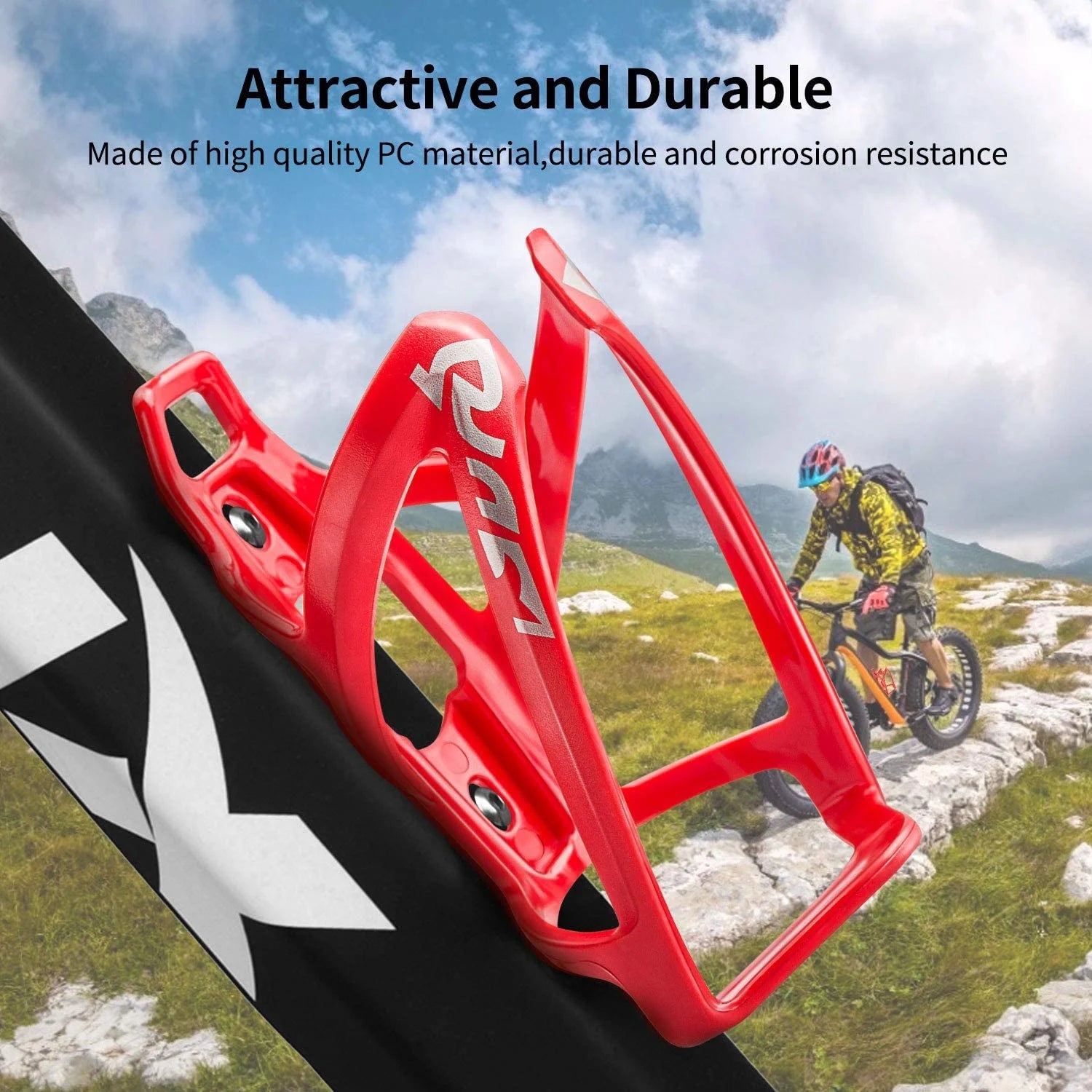 Red 2 Pack Ultralight Plastic Bike Water Bottle Cage B31316