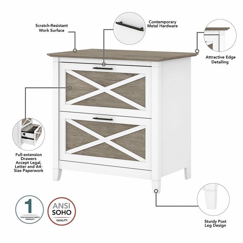 L-shaped Desk with 2-drawer lateral filing cabinet B535109