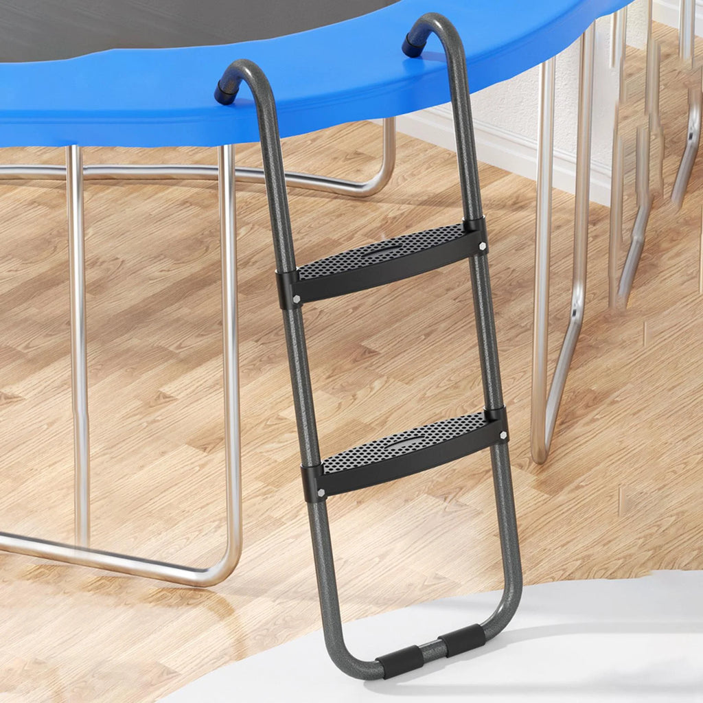 Trampoline Ladder Wide Step 2 Step High Strength Steel Climbing Ladder W24793
