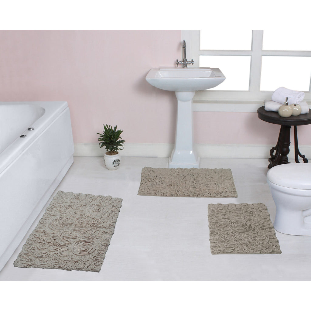 Linen 3 Piece Set Bathroom Rug N123