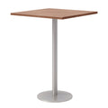 Square Pedestal Table Cherry Top Silver Base Bistro Height X44500
