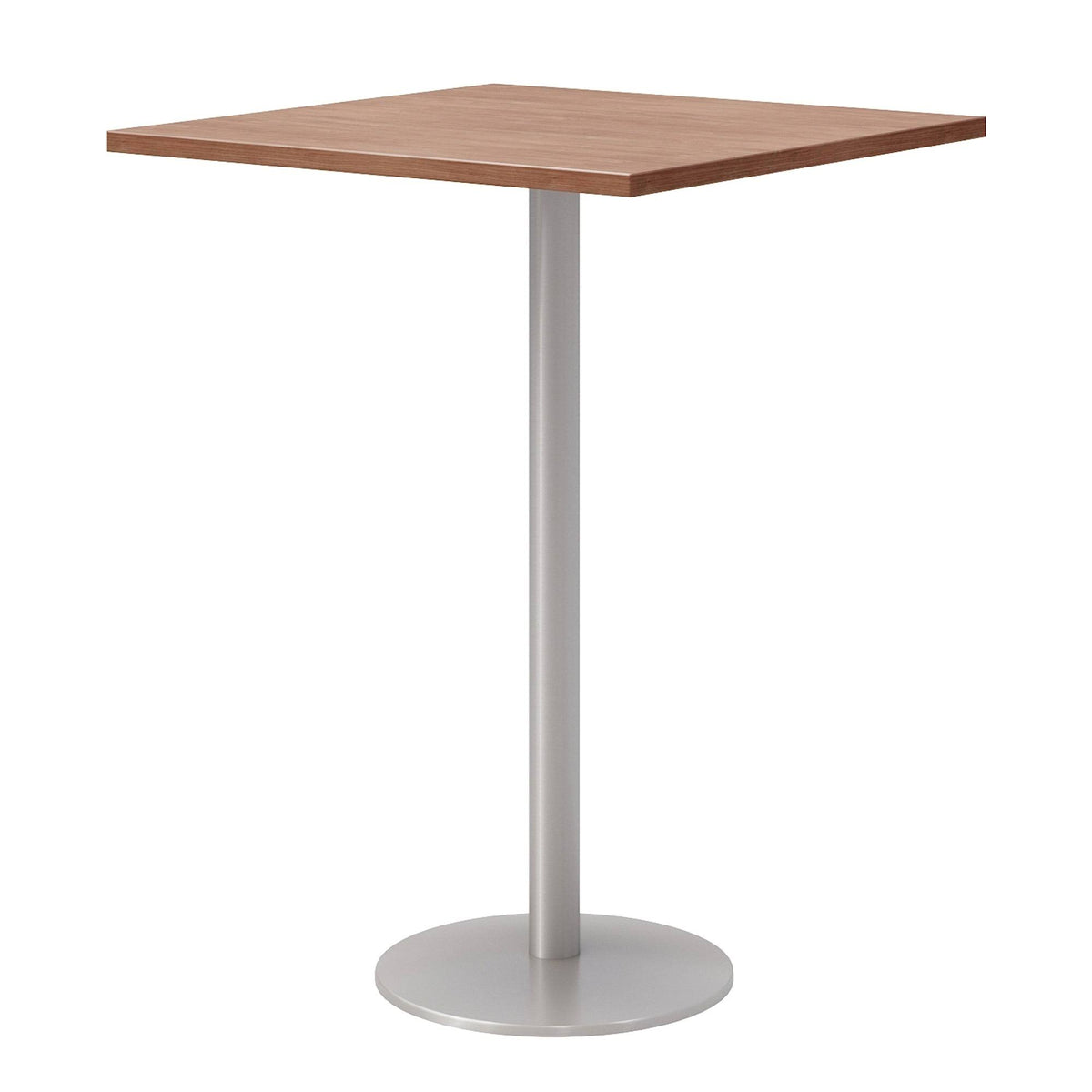 Square Pedestal Table Cherry Top Silver Base Bistro Height X44500