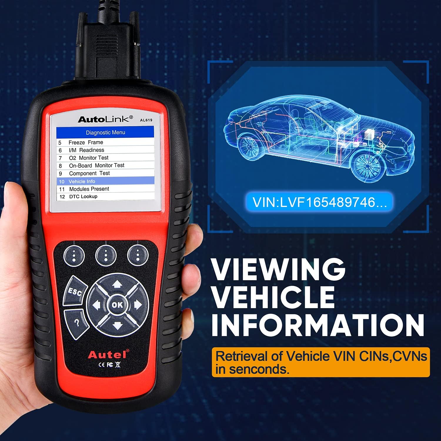 OBD2 Scanner with ABS and SRS Airbag Diagnostic O722