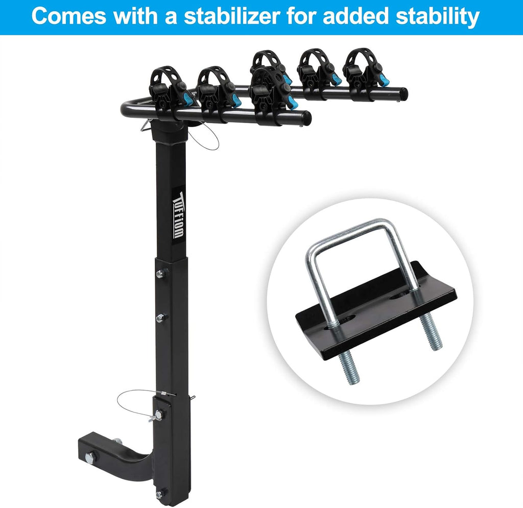 3-Bike Hitch Mount Rack with 2Inch Hitch Receiver, Black C926