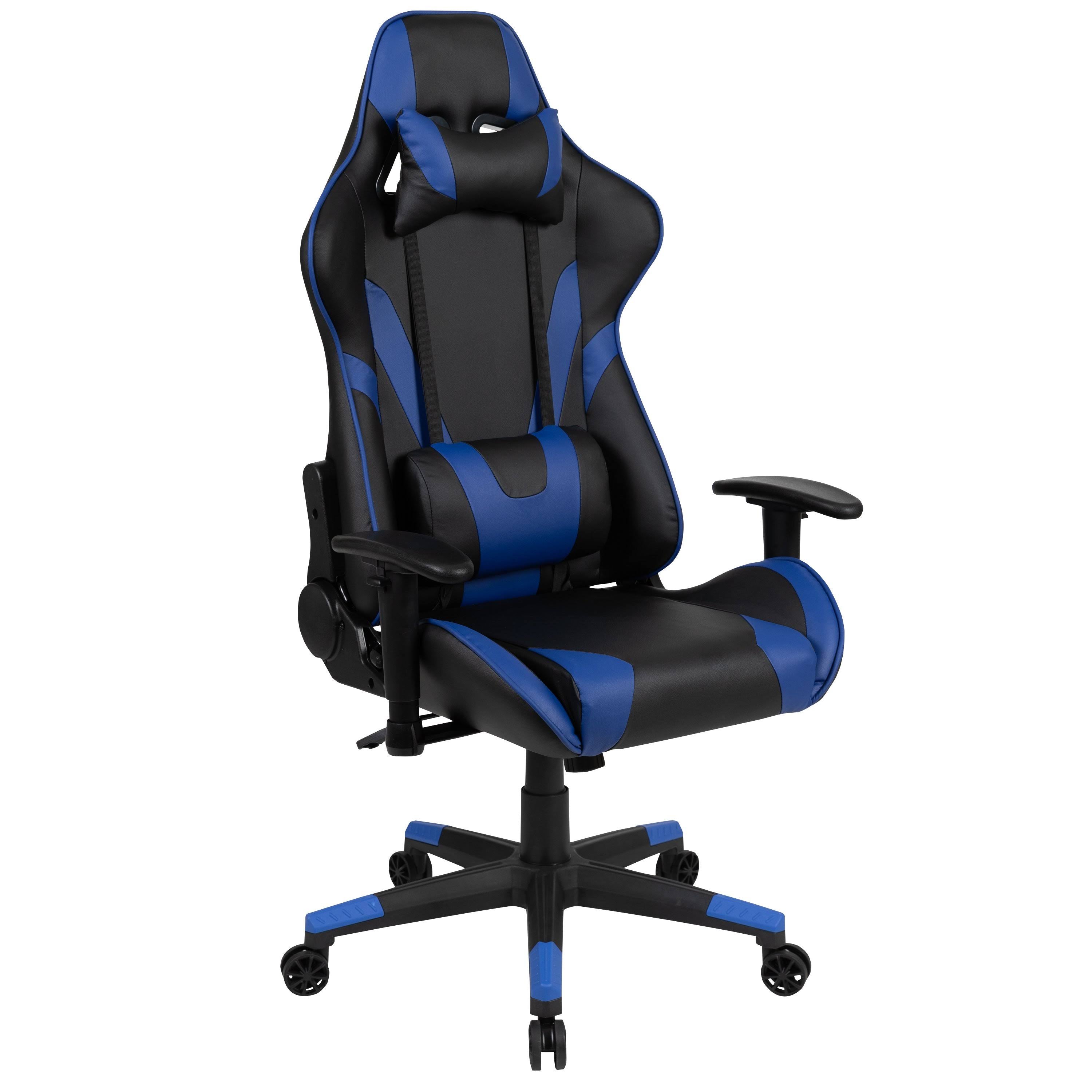 Black Reclining Gaming Chair Set with Cup Holder and Headphone Hook E996