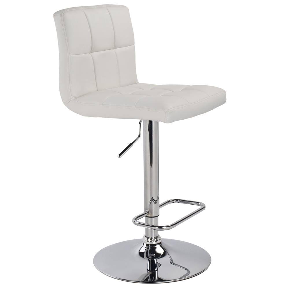 White Adjustable Height Swivel Bar Stool Set of 2 G989