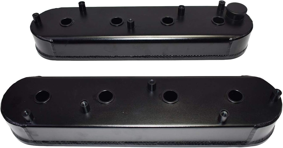 Fabricated Aluminum Valve Covers with Gasket Coil Mounts Black I141305