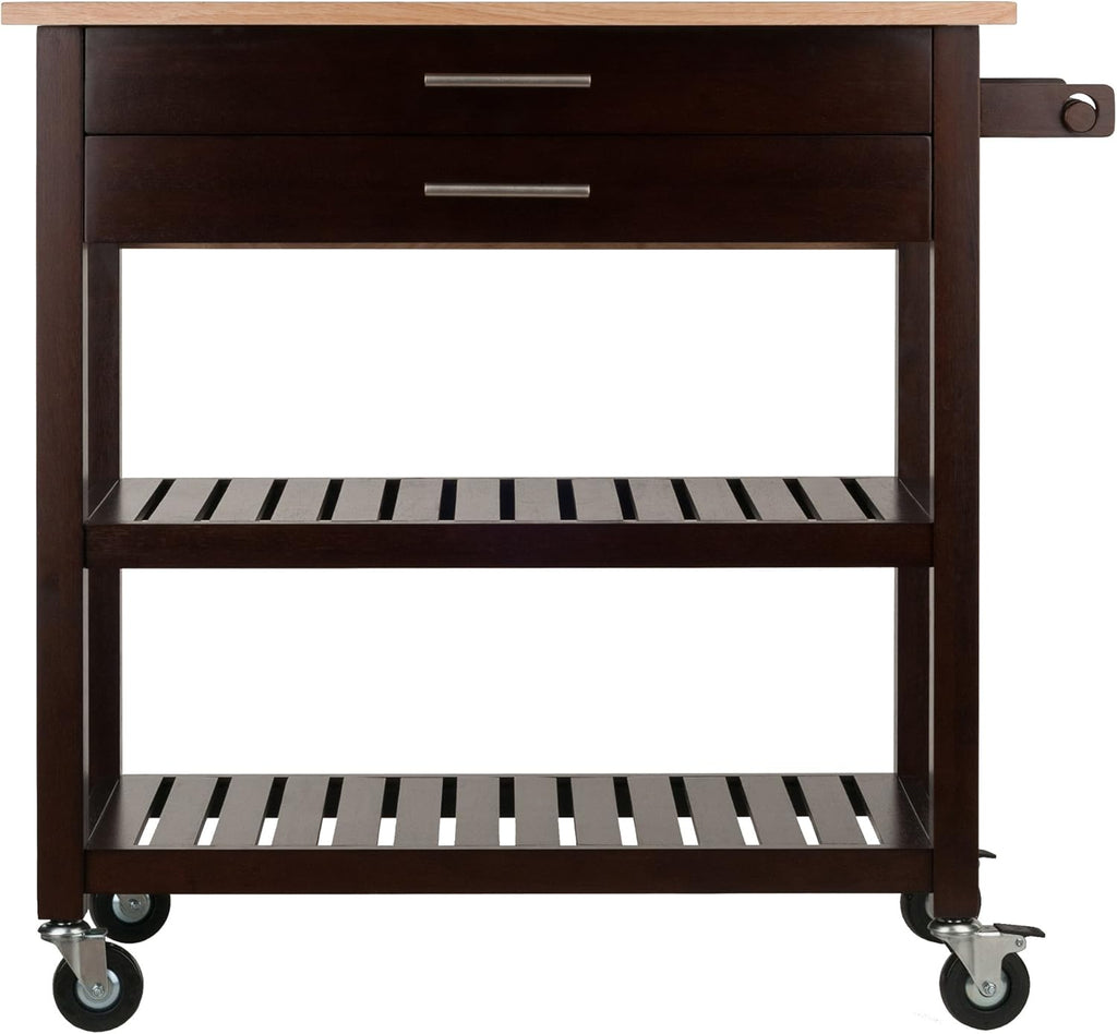 Cappuccino/Natural Kitchen Cart H29047