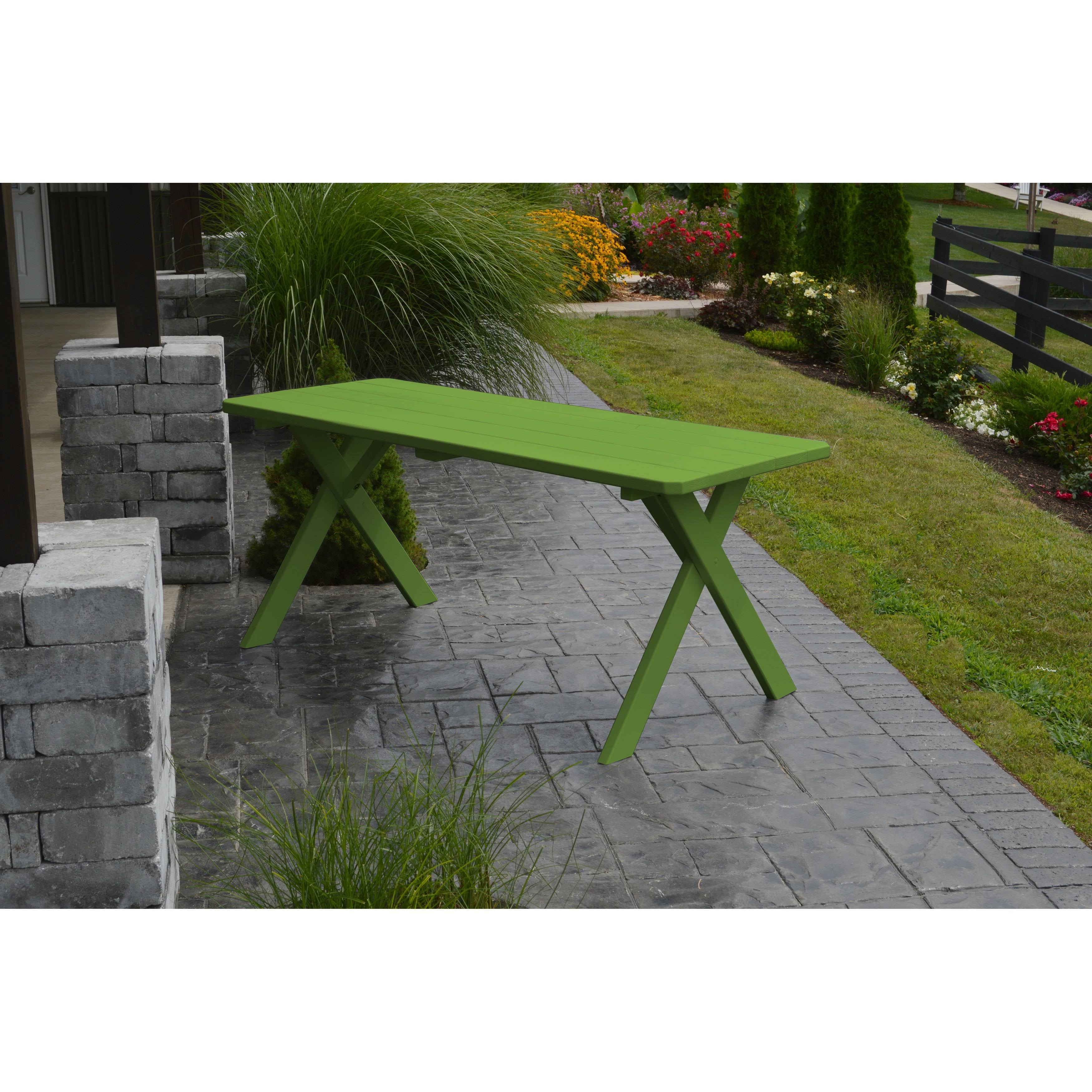 Lime Green Cross-leg Picnic Table F91307