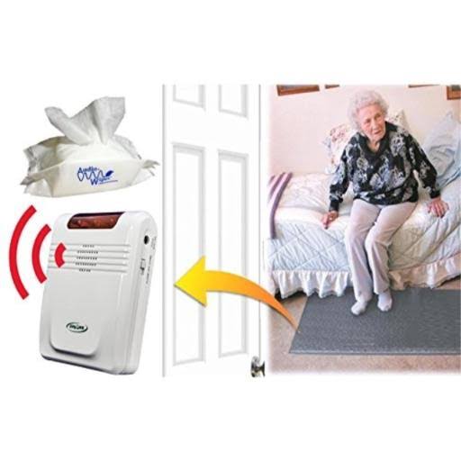 Cordless Fall Monitor and Floor Mat Sensor Bundle with 30 Cleaning Wipes Y119542