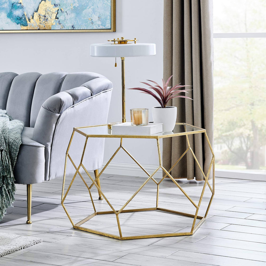 Gold Geometric Coffee Table H138