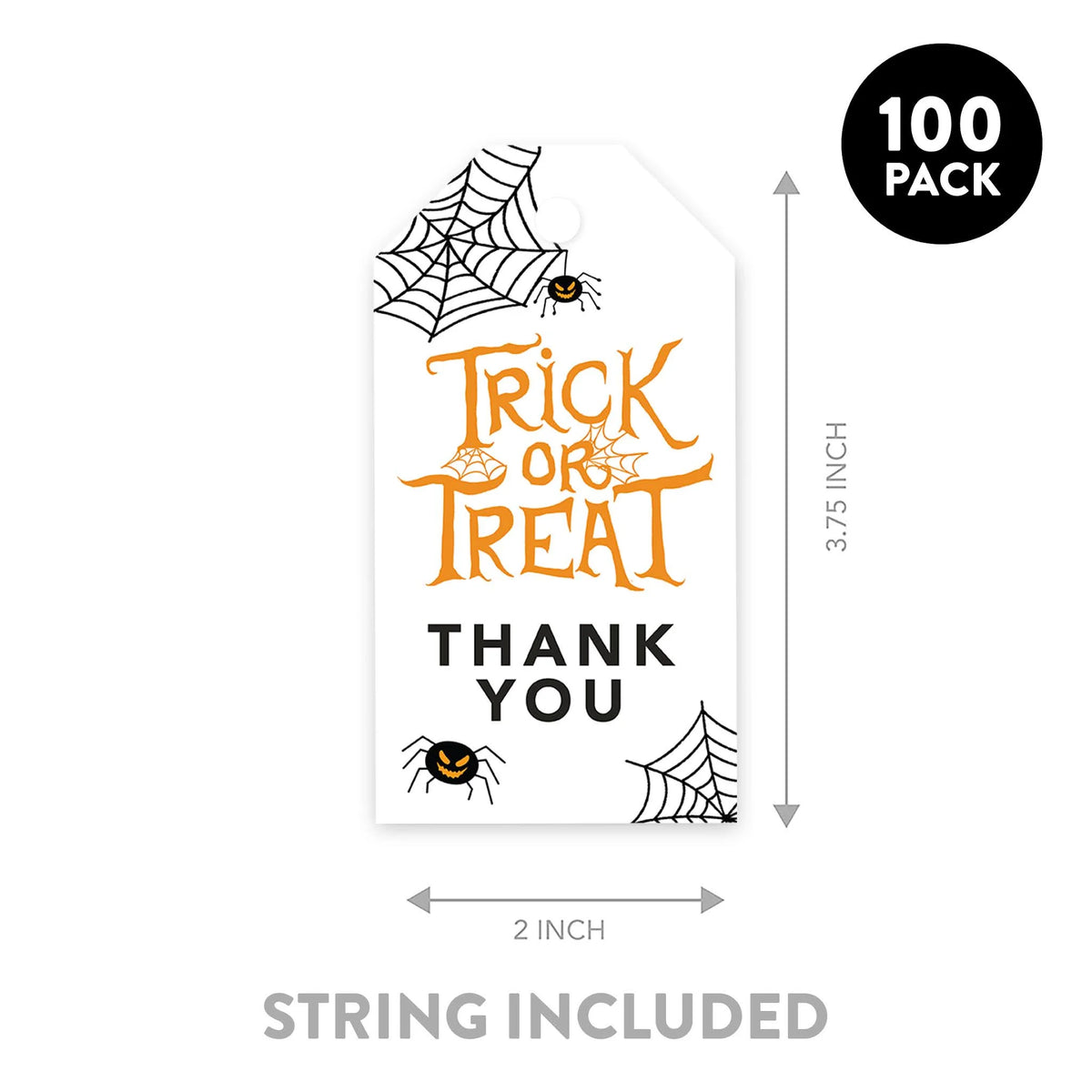 100-Pk Halloween Gift Tags With String Z2533