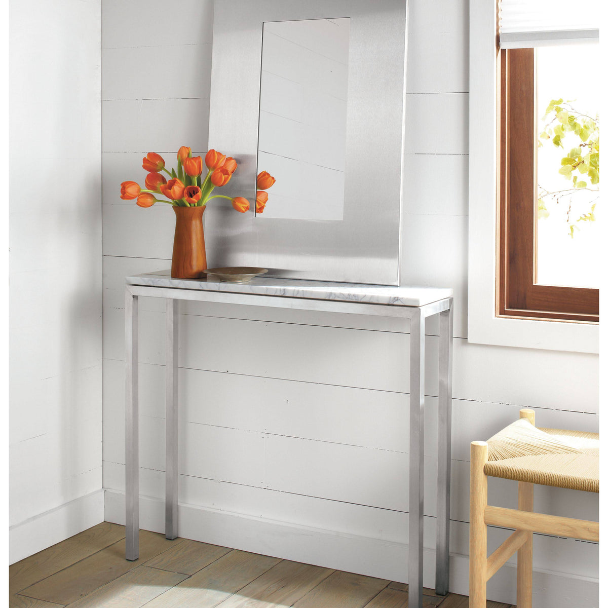 Maple Top Console Table with Gold Base B17017