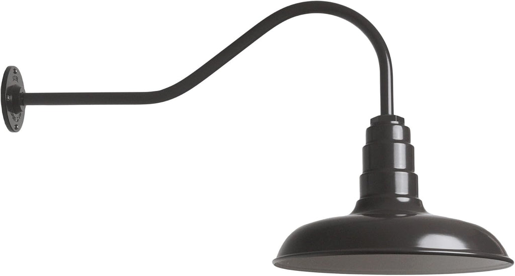 Gooseneck Barn Light with Steel Dome (11 Gooseneck, Green) Q839495