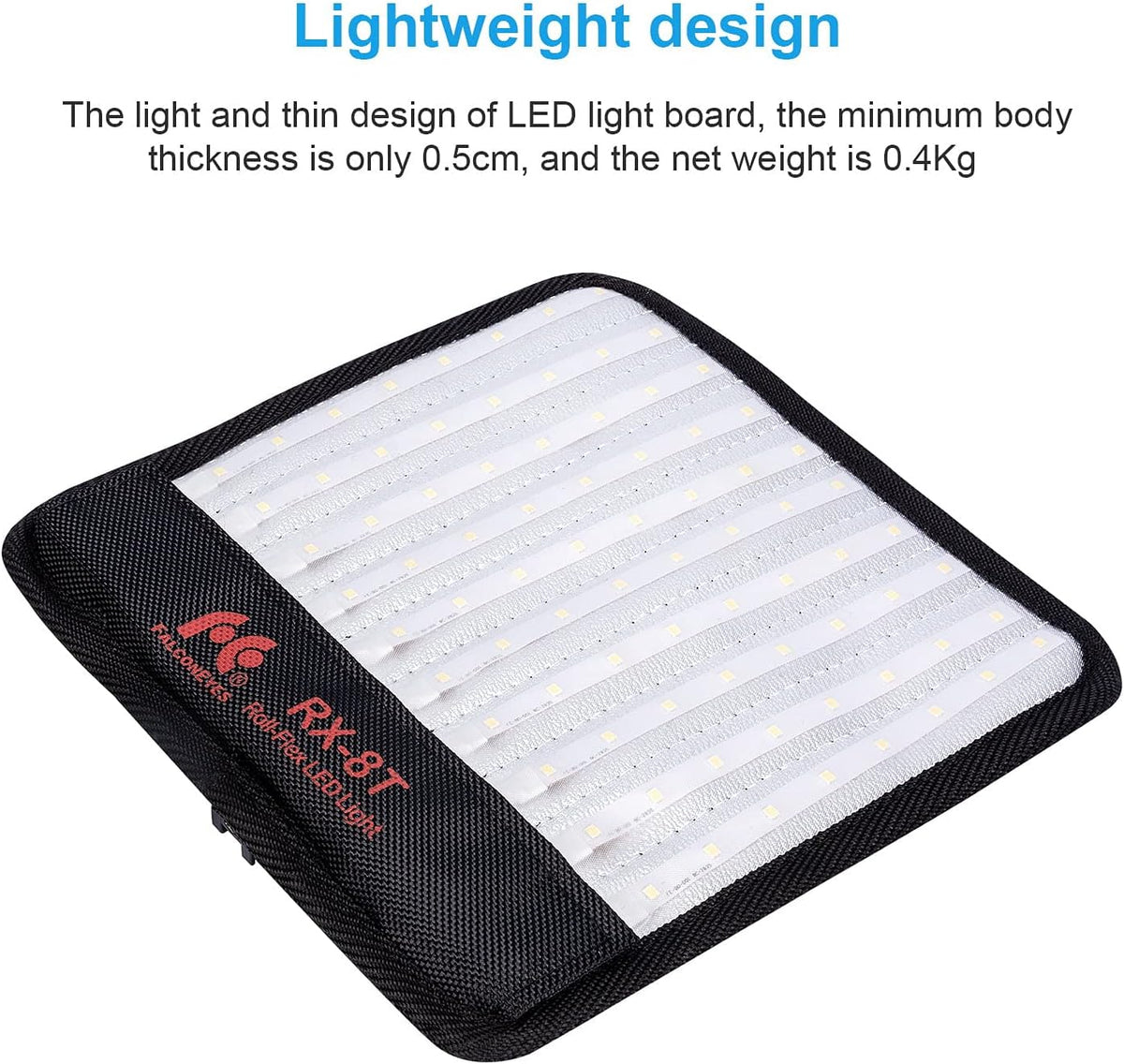 Foldable Flexible LED Light Panel Kit 5600K CRI95 On-Camera Lamp Daylight Splash-Proof R27113