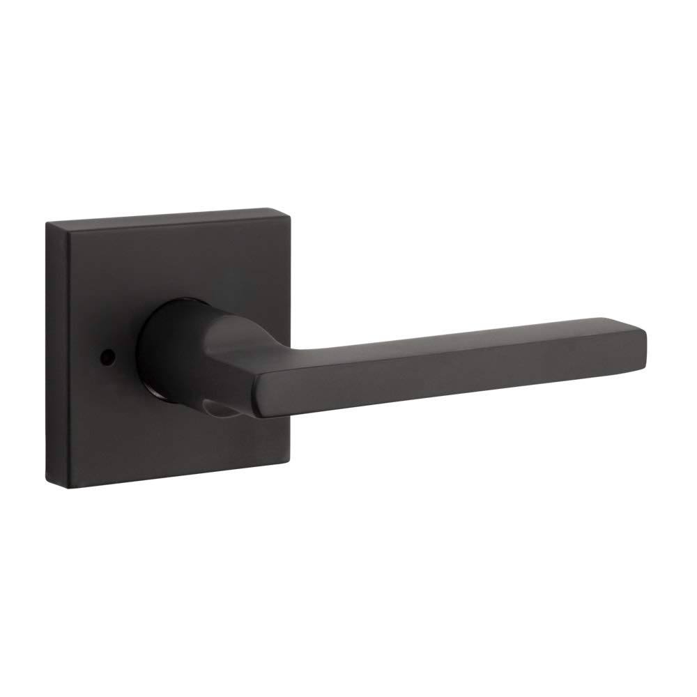 Satin Black Square Privacy Lever Set C609