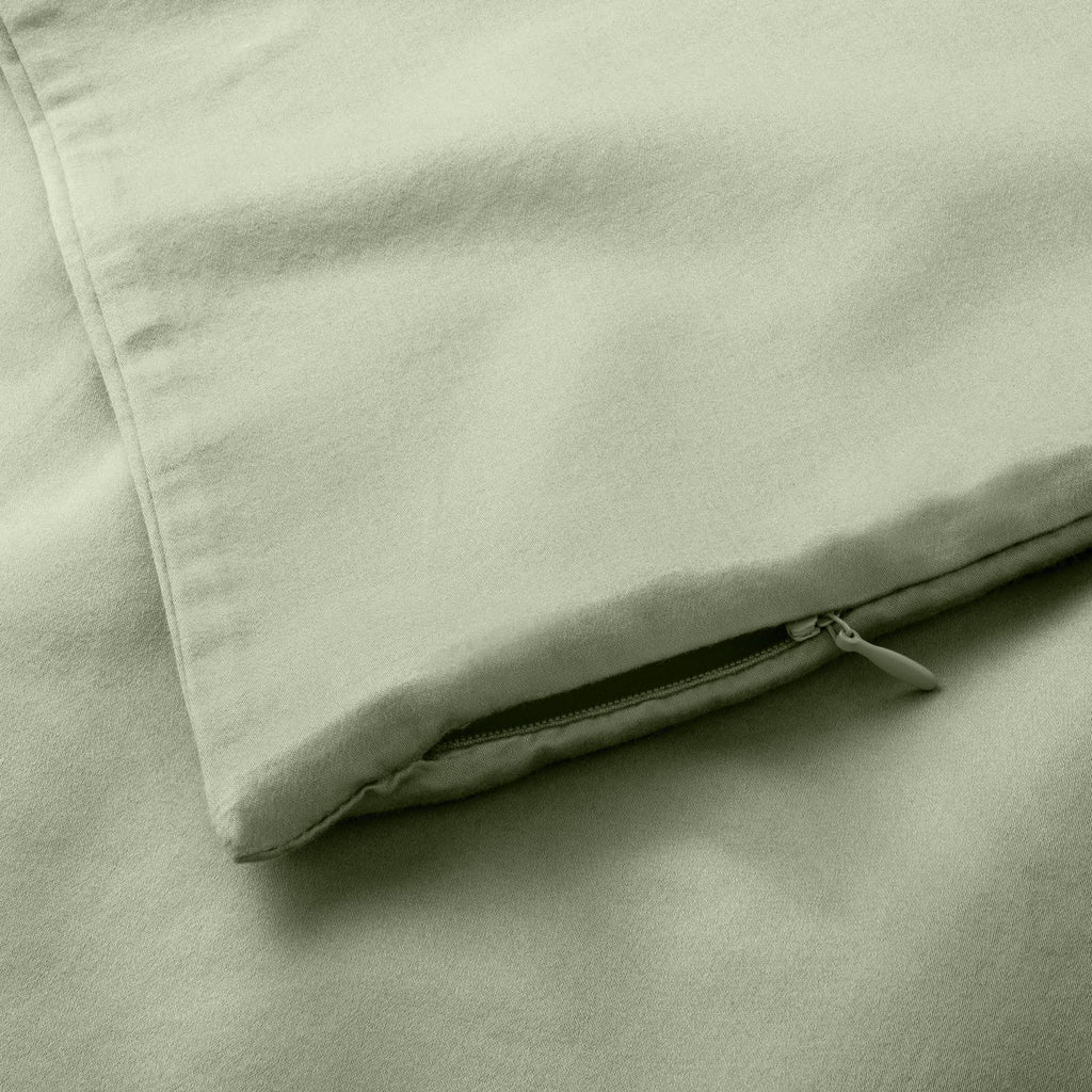 Sage Green Supima Washed Sateen Duvet & Sham Set I395
