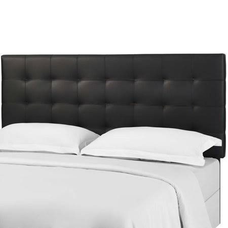Black Faux Leather Tufted Headboard W30351