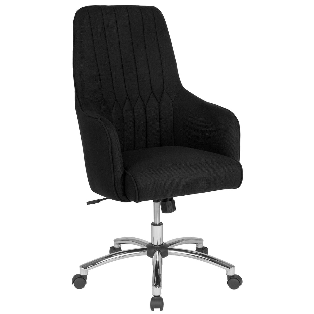 Black Fabric Upholstered High Back Chair H776