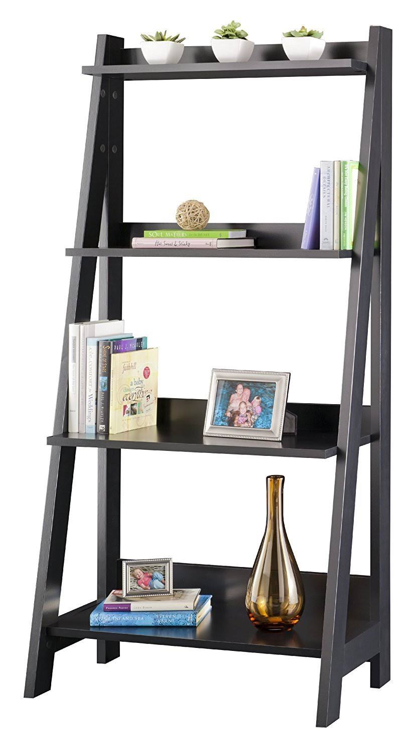Classic Black Ladder Bookcase T97044